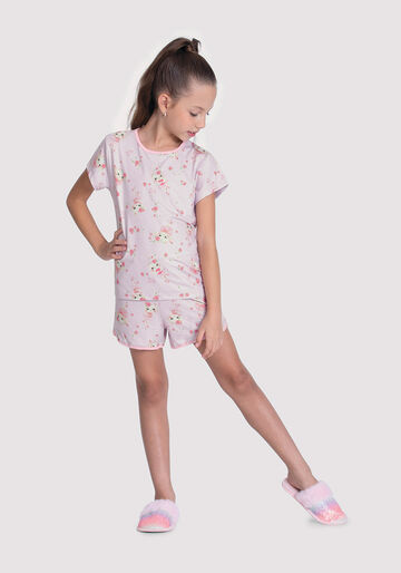 Pijama Infantil Menina em Malha Aveludada Estampado, BALLET ROSA, large.
