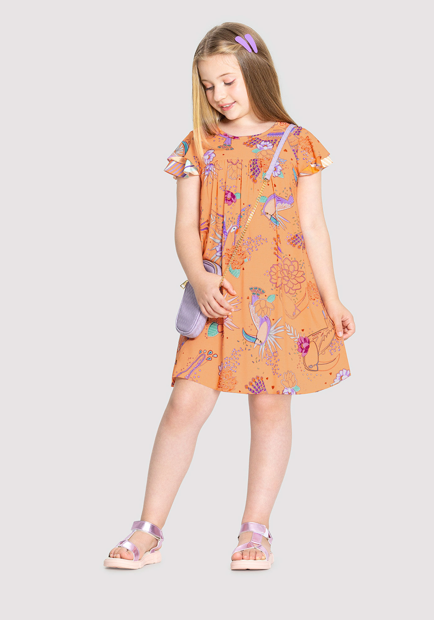 Vestido infantil 2025 de viscose