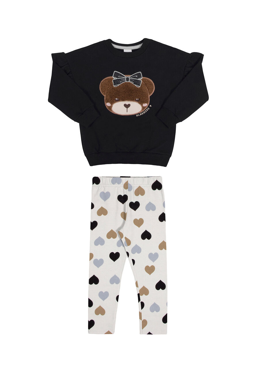 Conjunto Infantil Menina com Blusão Bordado e Calça, . Conjunto Infantil Menina com Blusão Bordado e Calça, , large.