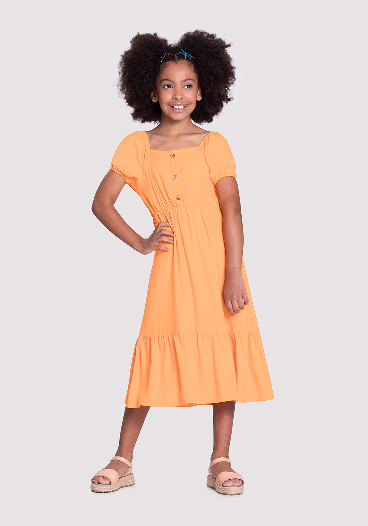 Vestido de viscose com babado top