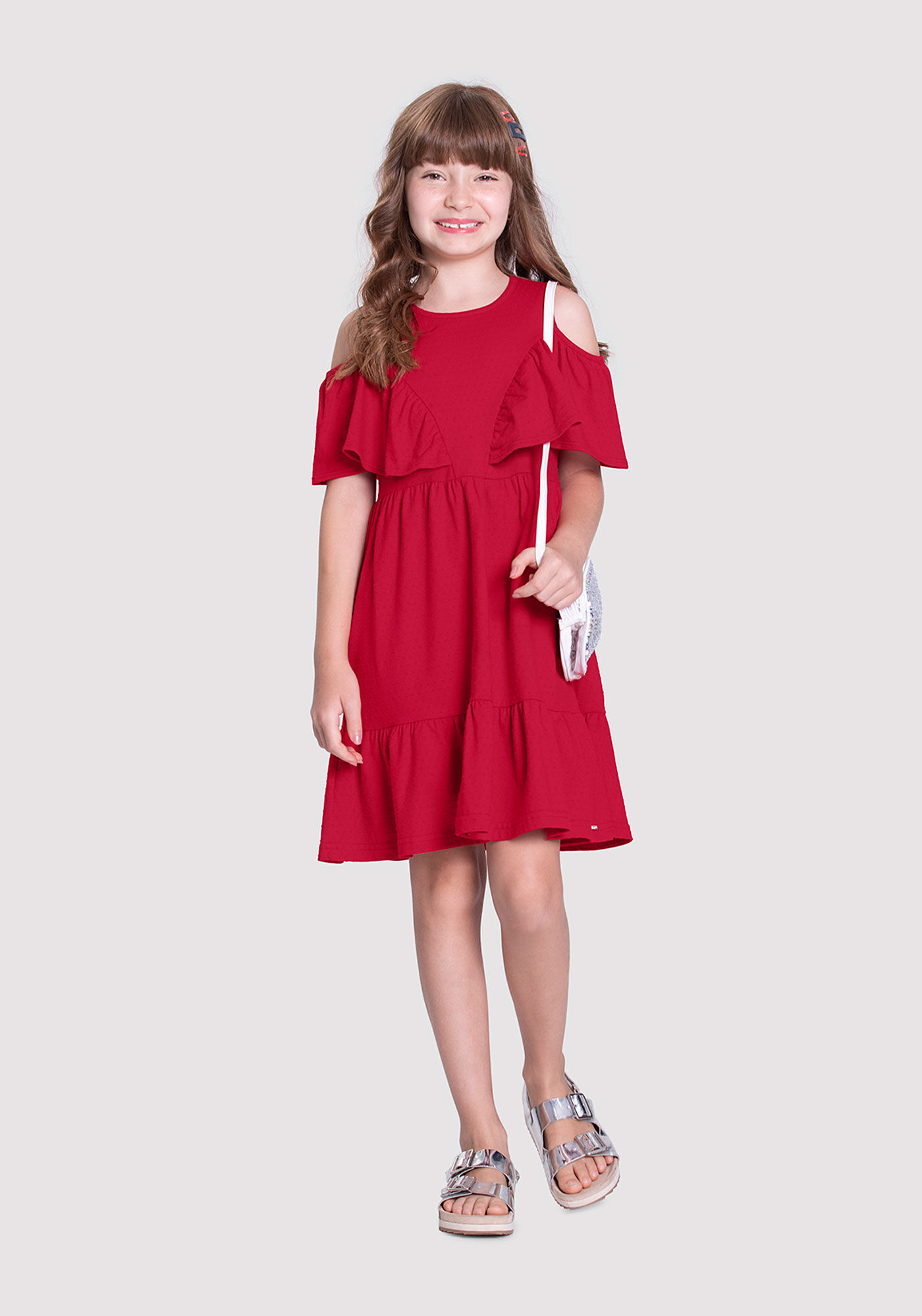 Vestido vermelho curto infantil hot sale