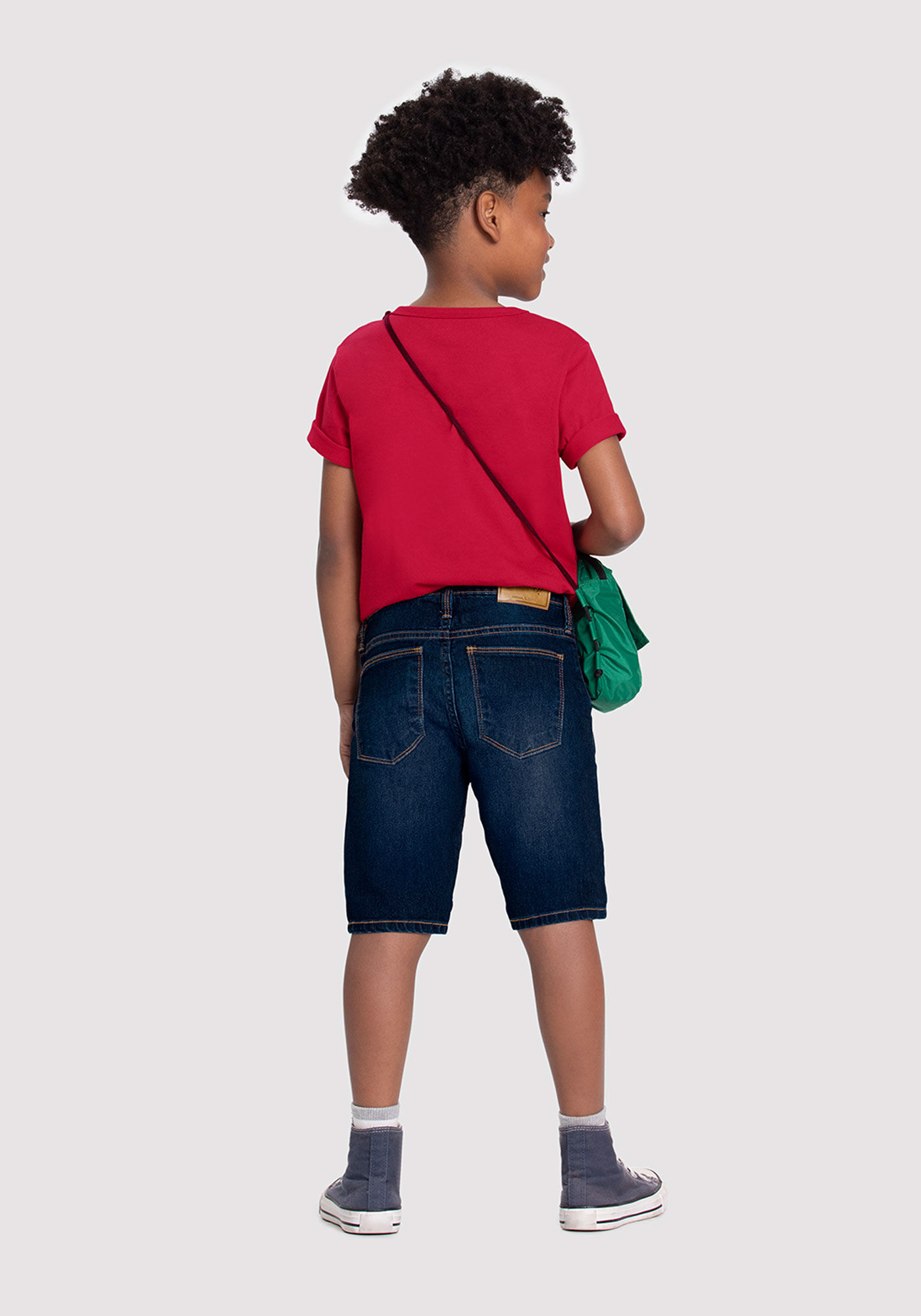 Bermuda Jeans Infantil Menino com C s Regul vel Alakazoo