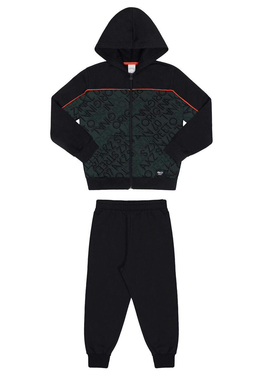 Conjunto Jaqueta Estampada e Calça Jogging, URBANO VERDE E. Conjunto Jaqueta Estampada e Calça Jogging, URBANO VERDE E, large.