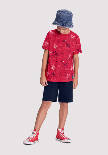 Conjunto Infantil Menino com Camiseta Estampada, VIBES VERMELHO, large.