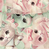 Vestido Estampado De Manga Longa Infantil Em Moletinho Soft, GATINHAS VERDE, swatch.